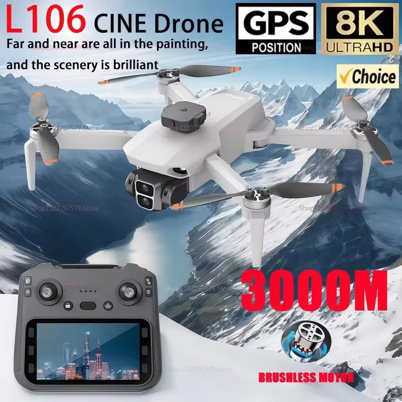 L106-1 PRO RC Drone 8K HD Camera 5G Wifi FPV GPS Quadcopter with Screen Remote Control Professional Drone Aerial Photography Toy
