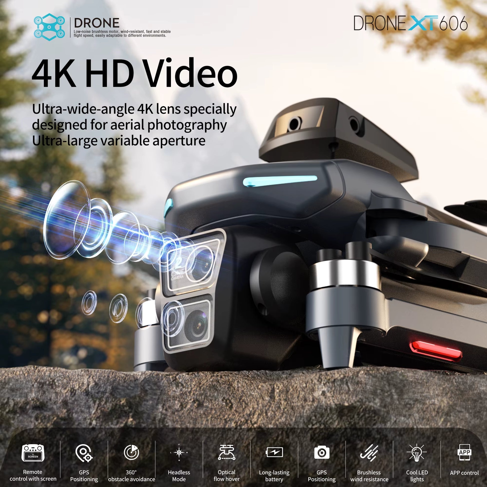 Xiaomi XT606GPS Screen Brushless Aerial Photography Drone 4K HD Dual Camera Brushless Motor 5G WIFI Remote Control Quadcopter