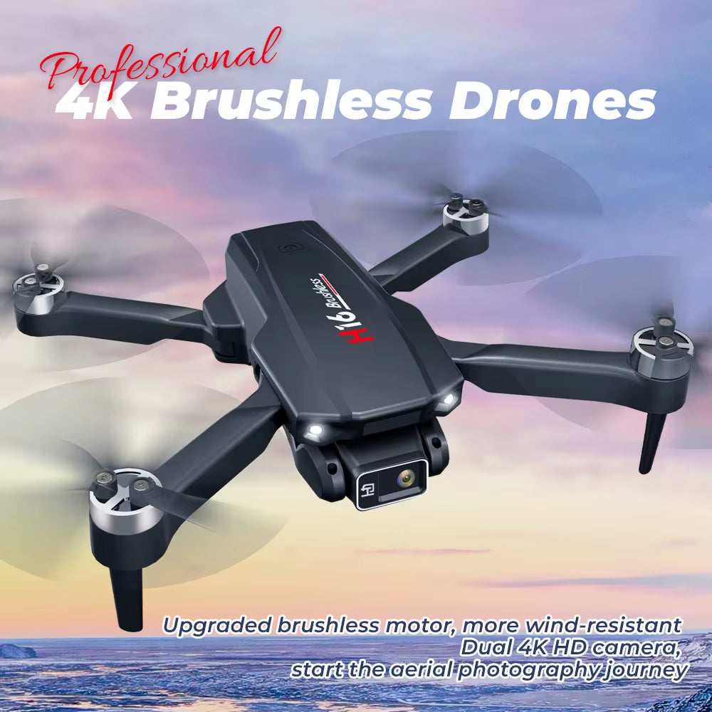 New Drone H16 GPS Professional Dual Camera Dron Quadcopter Brushless Aerial Photography Laser Obstacle Avoidance RC Toy