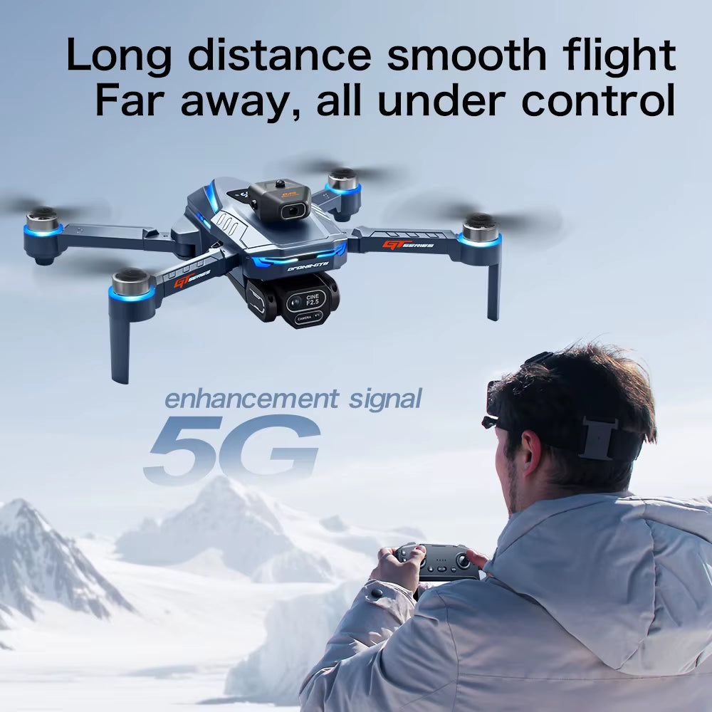 Professional Drone GT8 8K Wide-Angle HD 1080P Camera Wifi FPV Height Hold Foldable RC Drone Quadrotor Helicopter Children'S Toys