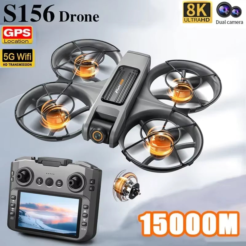 S156 GPS 8K Professionele HD 360 ° Vermijden FPV Opvouwbaar Quadcopter-Speelgoed Dubbele Camera'S 5G WIFI Borstelloze