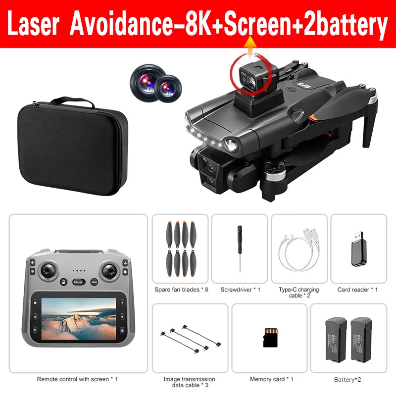 New for Xiaomi V198 GPS MAX Drone with 8K Professional HD Camera 5G Wifi Brushless Laser Barrier Avoidance Folding Quadcopter
