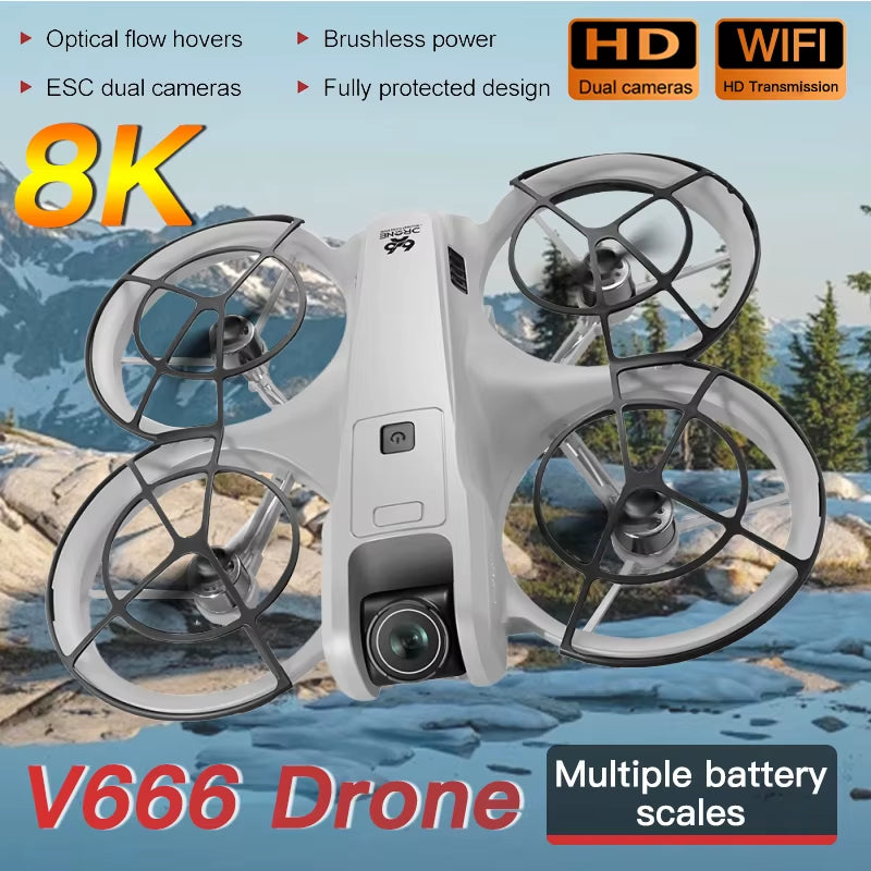 NEW V666 Drone for Xiaomi 8K Professional WIFI 5G Dron Obstacle Avoidance Brushless Altitude Headless Mode RC Quadcopter Toys