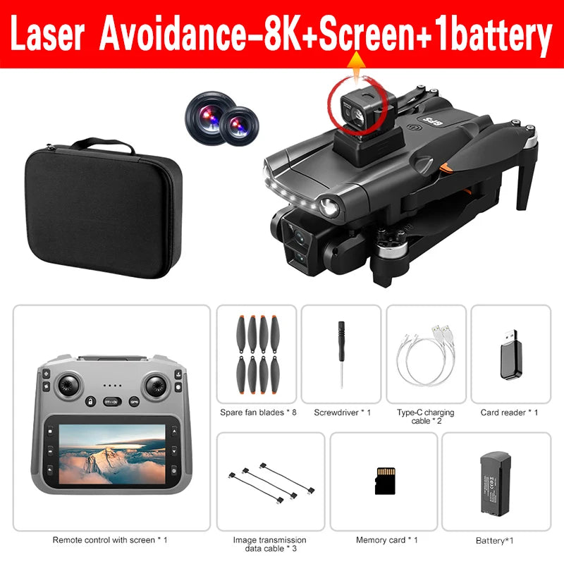New for Xiaomi V198 GPS MAX Drone with 8K Professional HD Camera 5G Wifi Brushless Laser Barrier Avoidance Folding Quadcopter