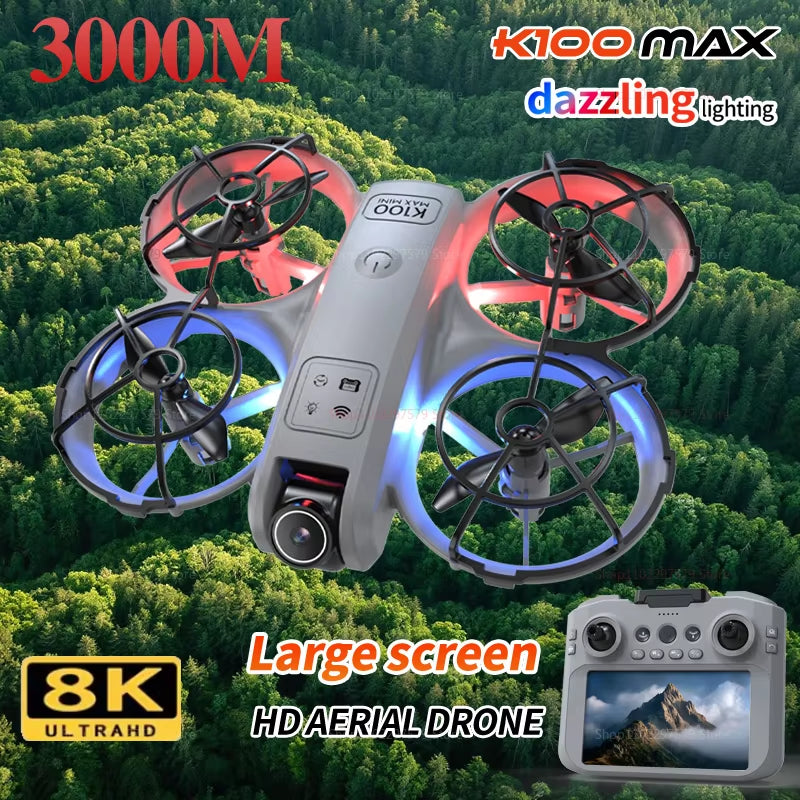 New K100 MAX Drone 8K 5KM Optical Flow Professional HD Dual Camera Obstacle Avoidance Aerial Photography Quadcopter Toys Gifts