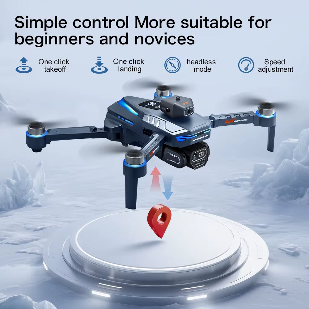 Professional Drone GT8 8K Wide-Angle HD 1080P Camera Wifi FPV Height Hold Foldable RC Drone Quadrotor Helicopter Children'S Toys
