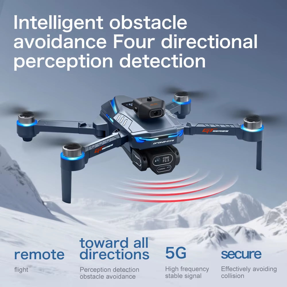 Professional Drone GT8 8K Wide-Angle HD 1080P Camera Wifi FPV Height Hold Foldable RC Drone Quadrotor Helicopter Children'S Toys