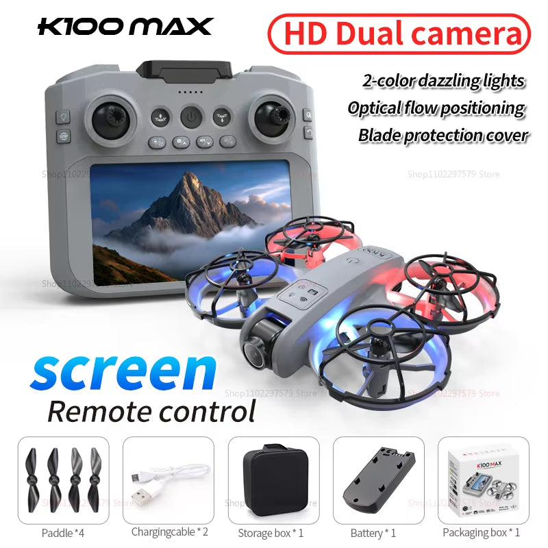 K100 MAX Mini GPS Drone 8K HD Camera Real Time Video Transmis Screen Control Obstacle Avoidance Aerial Photography RC Quadcopter