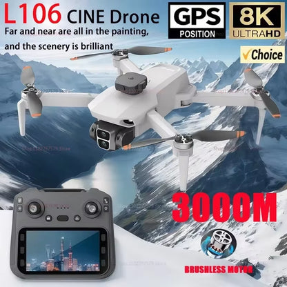 L106-1 PRO RC Drone 8K HD Camera 5G Wifi FPV GPS Quadcopter with Screen Remote Control Professional Drone Aerial Photography Toy