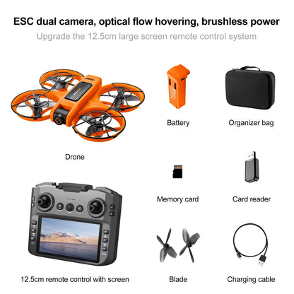 2025 New S156 Drone with Screen Brushless Optical Stream Positioning Quadcopter with Camera FPV Traverser Novice Toy Airplane